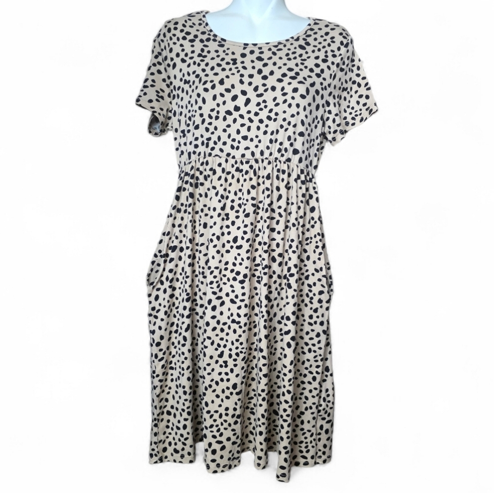 Vanilla Bay Brown Leopard Print Sleeveless Midi Dress Women's Size Medium V2
